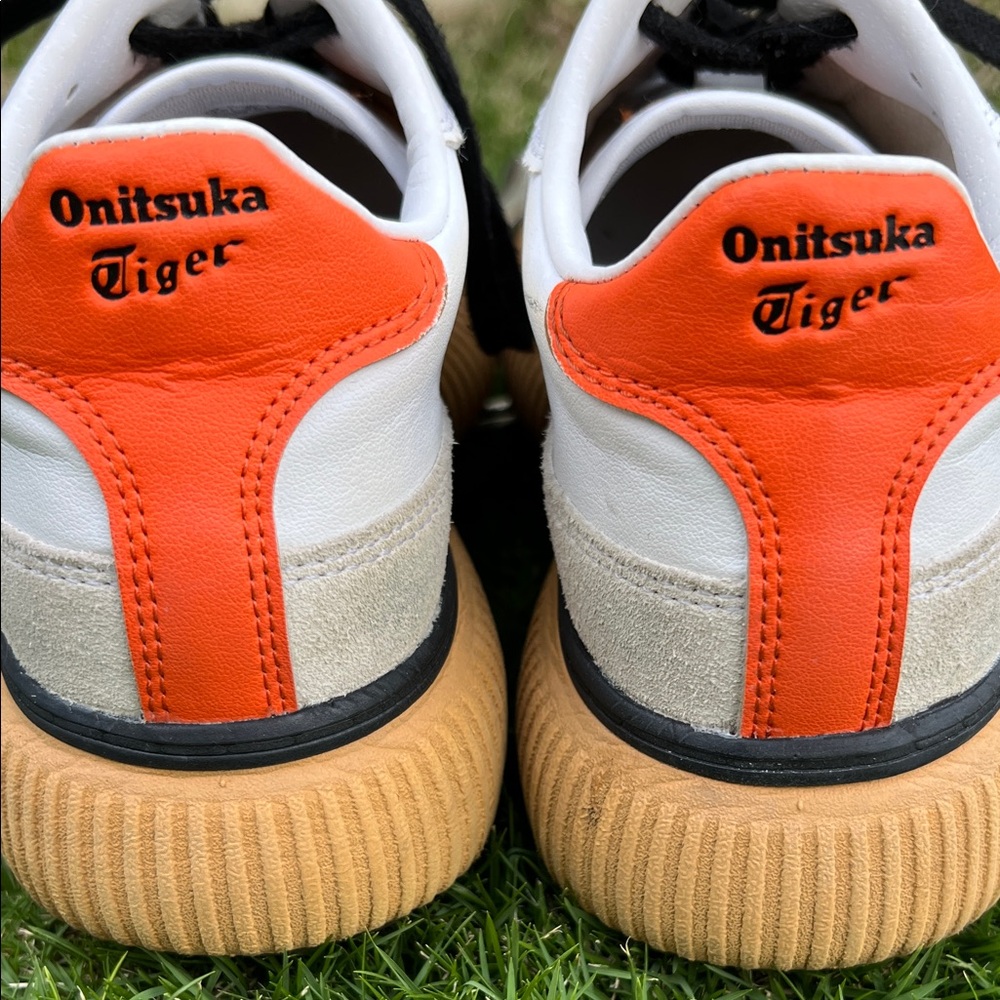 Onitsuka Tiger by Asics White and Orange Sneakers excellent condition